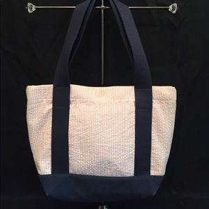 NWOT Pink seersucker tote bag